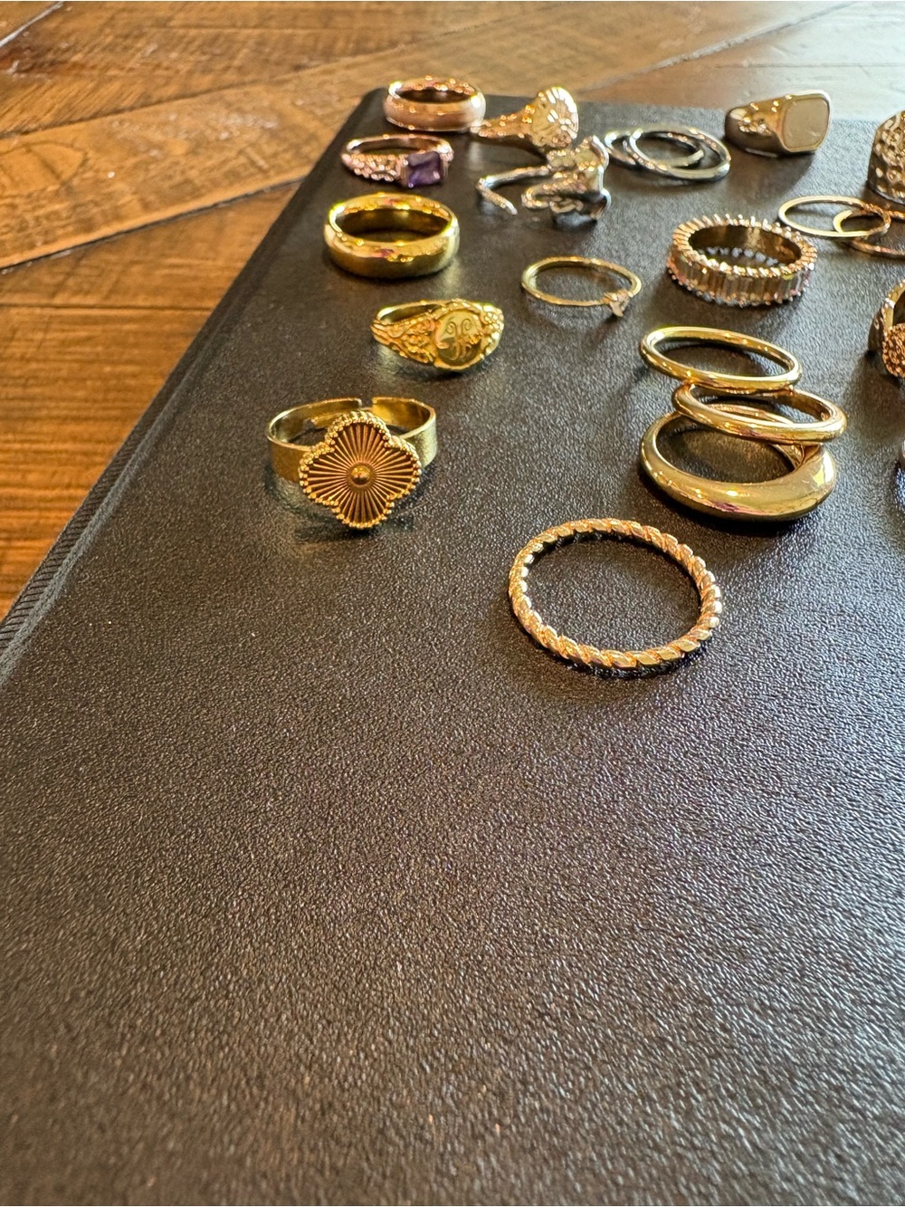 Gold and Silver Mixed Metal Stackable Rings Set - Versatile Women's Jewelry - Picture 3 of 6
